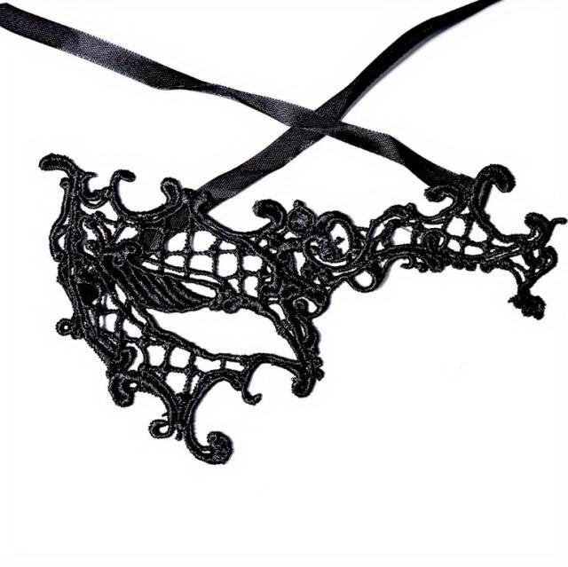 Black Lace Half face Mask Halloween Masquerade Party Temu Netherlands