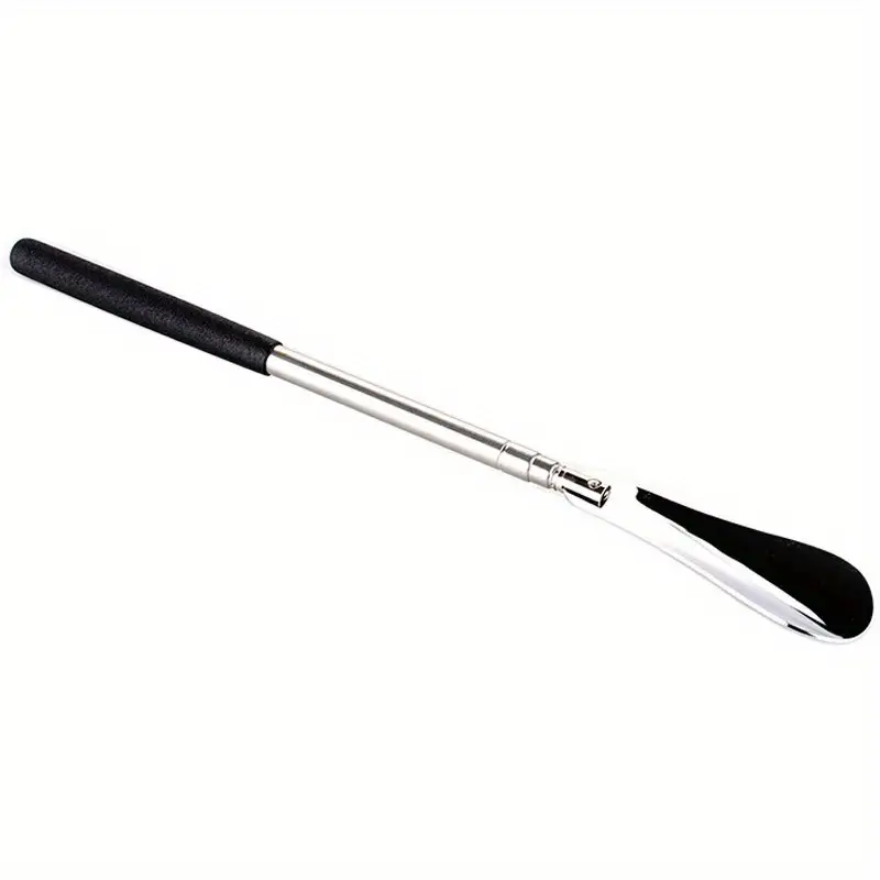 extendable shoe horn stainless steel retractable shoe spoon non slip handle for elders flexible shoe horn pull accessories lifter adjustable length 1pcs simple design is firm and practical details 5