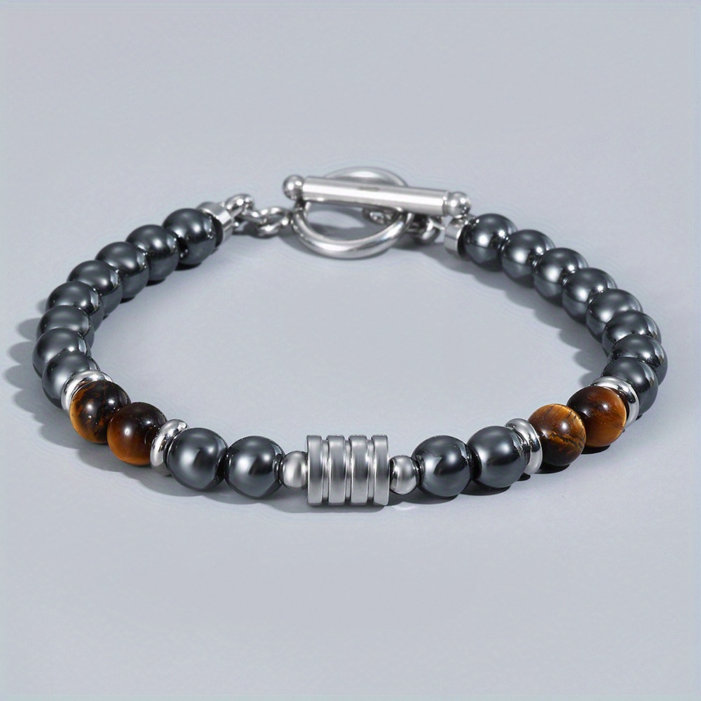 Men's Stainless Steel Beaded Bracelet