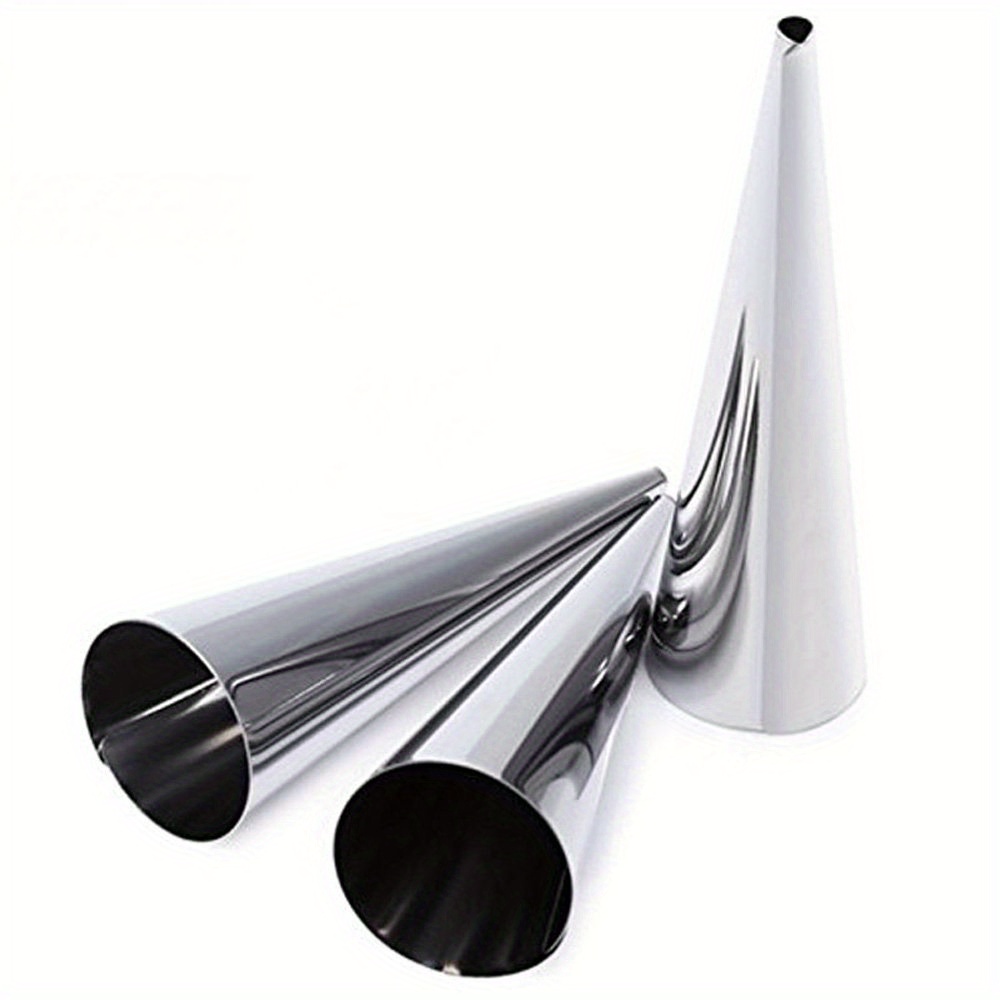 stainless steel cone shaped pastry tube for cream horns bread rolling tool ice cream crispy skin mold details 3