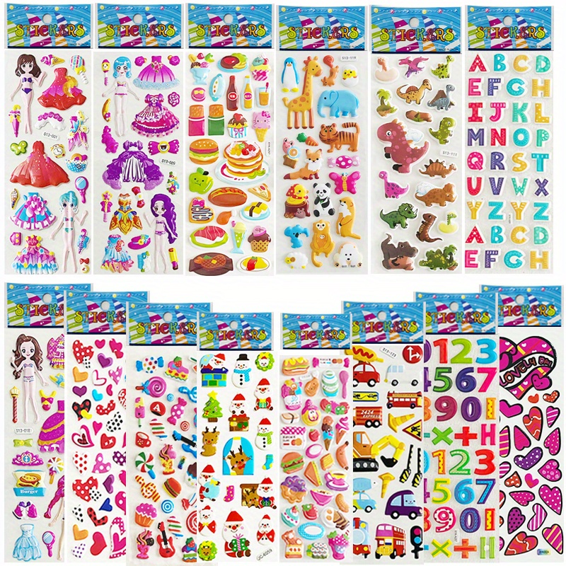 6 sheets Lovely Cartoon Candy Cakes Sticker dimensional 3D cartoon PVC bubble  stickers girls/boys birthday gift children toys - Price history & Review, AliExpress Seller - 126beekii Store