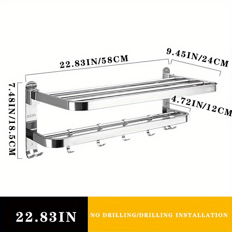 Stainless Steel Non-perforated Bathroom Shelf Hotel Bathroom Shelf