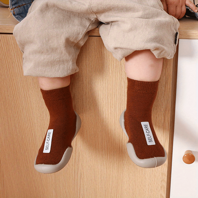 Learning Shoes Unisex Soft Sole Letter Floor Socks 's Home Slippers