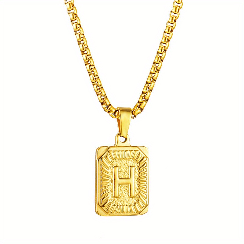 Square hot sale letter necklace