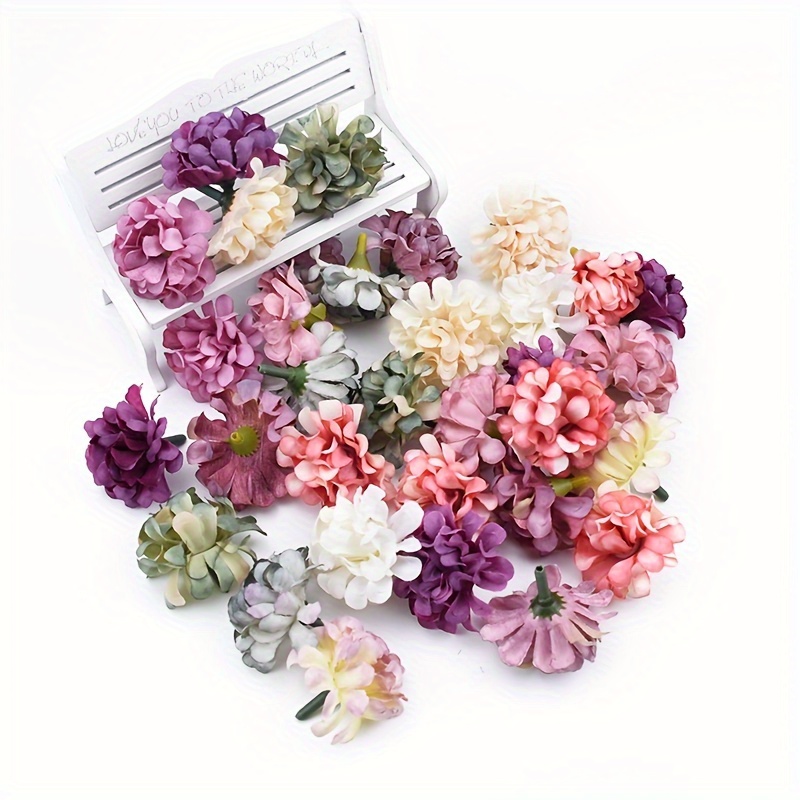TEMU piezas de cabezas de flores de hortensia artificiales, materiales para arreglos florales hechos a , accesorios para cajas de recuerdos de boda,