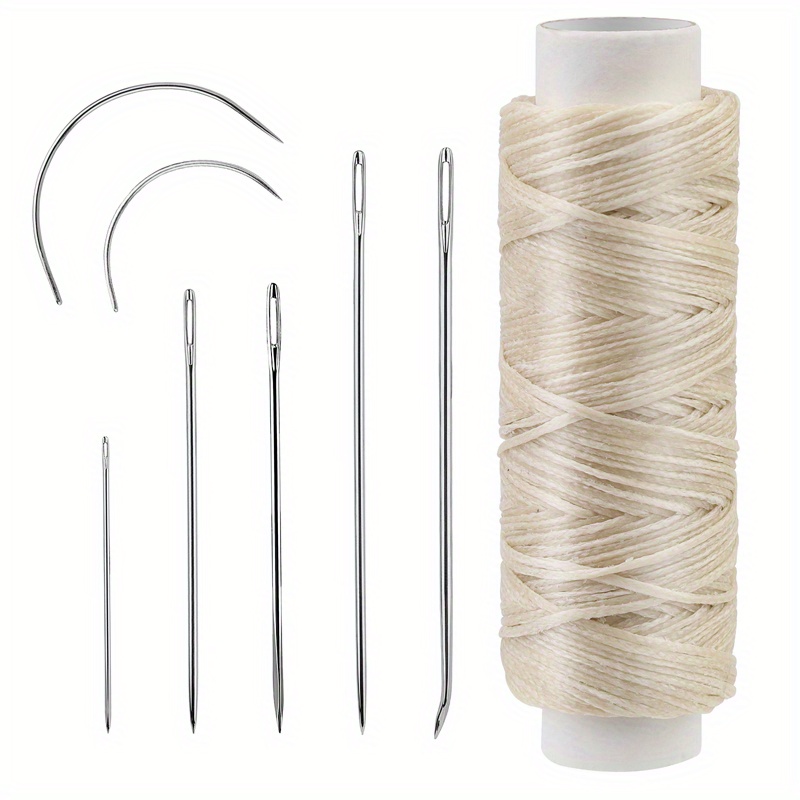 32 Yards Waxed Thread With Leather Hand Sewing Needles 150d - Temu