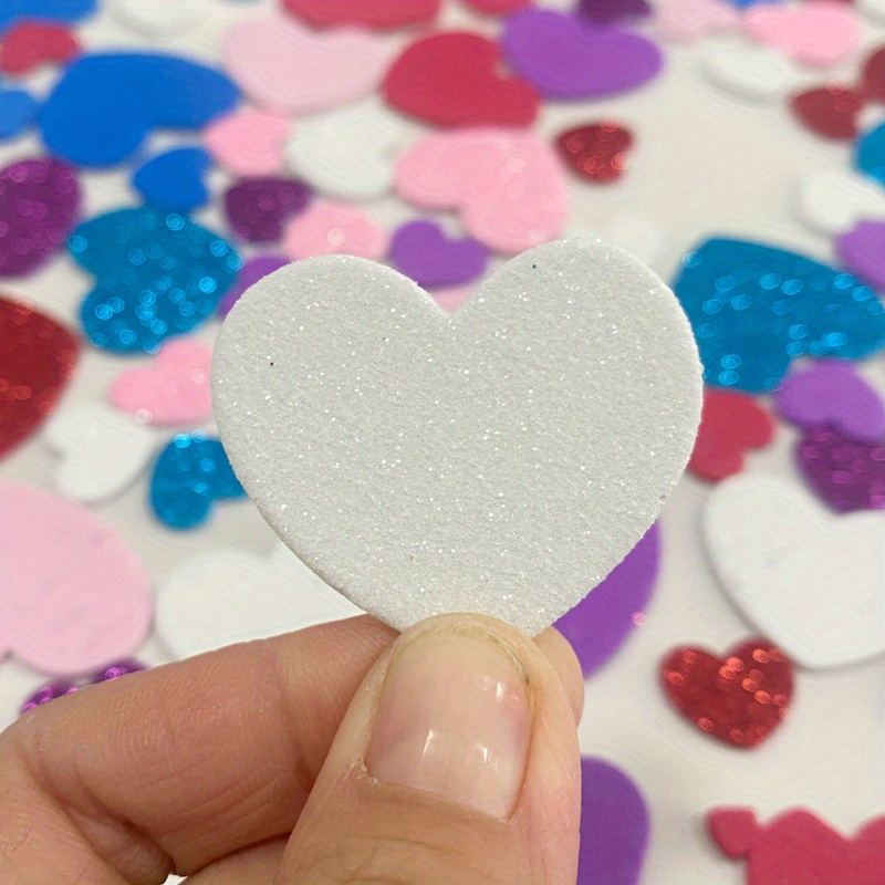 60pcs/set Tricolor Heart Glitter Foam EVA Stickers Self-Adhesive DIY  Handmade Scrapbook Craft Supplies Baby Kids Room Decoration - AliExpress