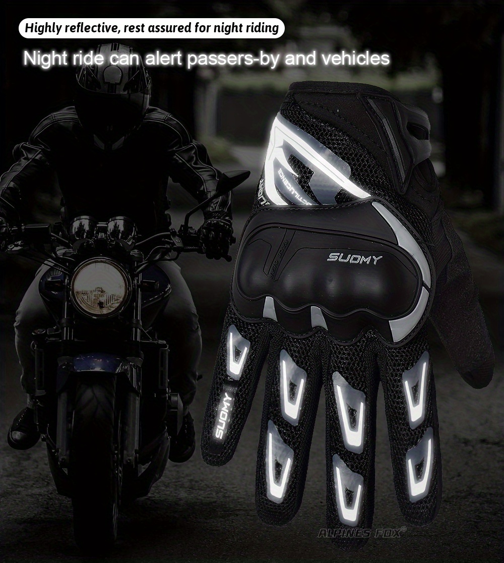 Guantes Moto Cuero Tactil Proteccion Motociclista Black