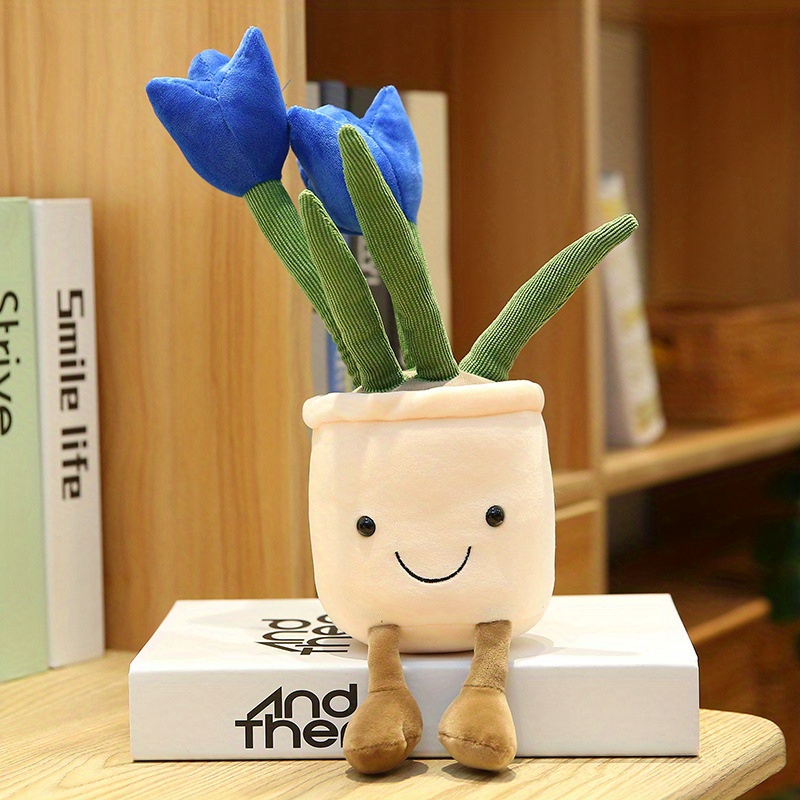 Réaliste Tulipe Plantes Succulentes Peluche Jouets en peluche Vrious Potted  Flower Cactus Bibliothèque Maison Salon Décor Pour Fille Cadeau 2pcs Set  H-F