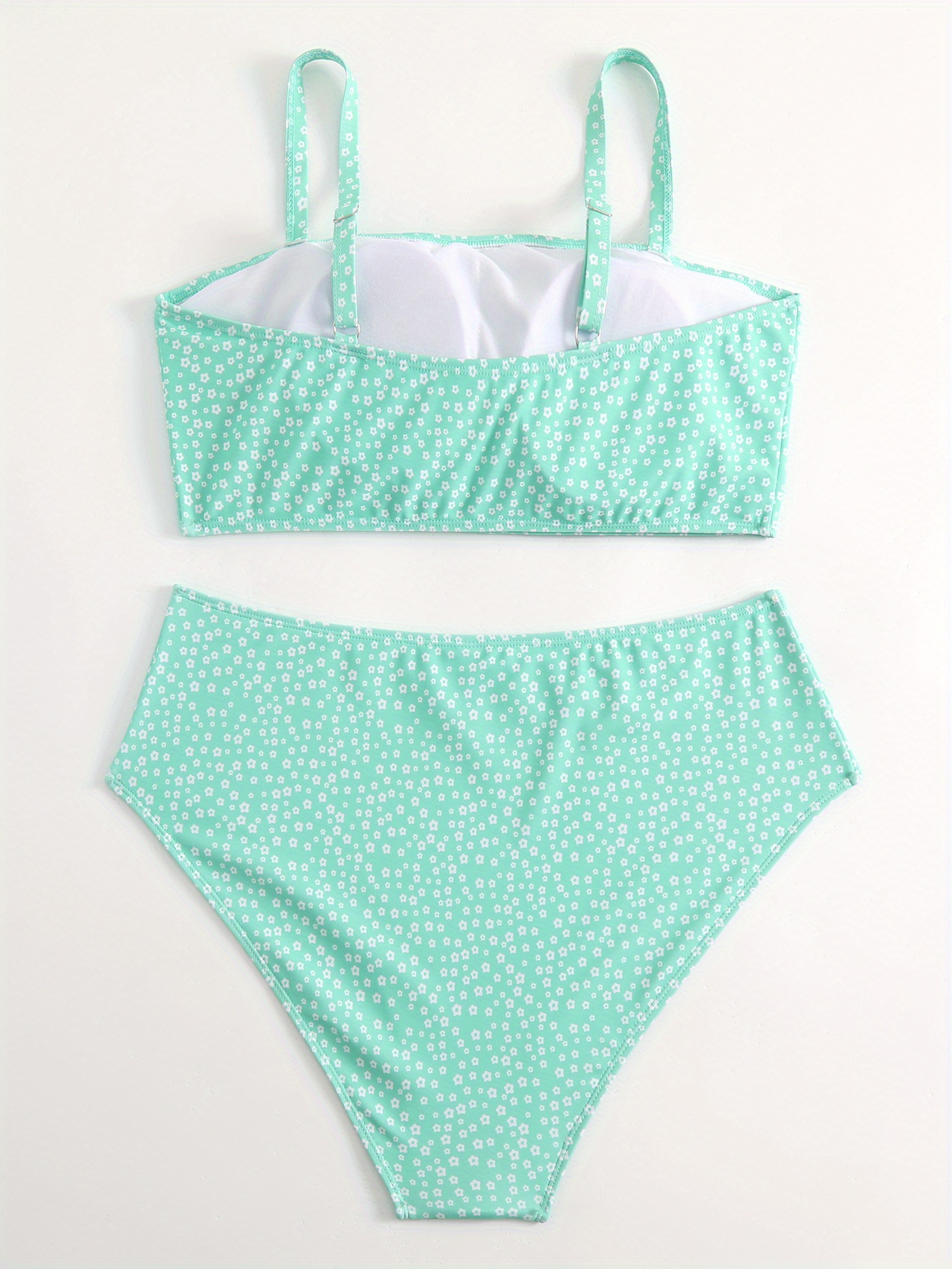 Plus Size Polk Dot High Stretch Bikini Set Women's Plus Push Temu