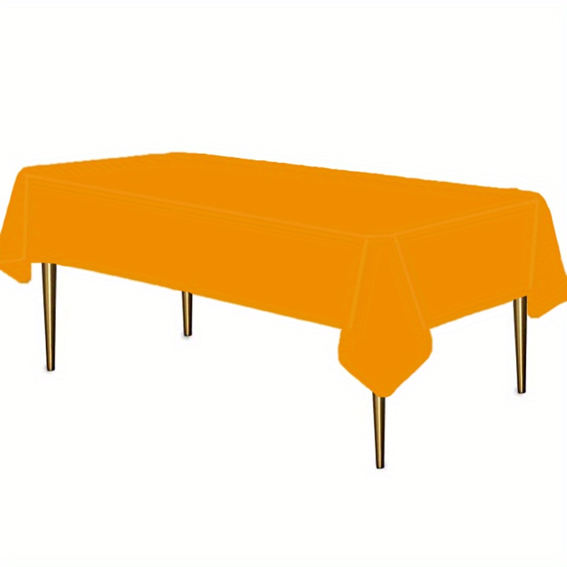 Mantel de plástico naranja para mesas rectangulares (paquete de 12)  manteles de plástico de alta calidad para fiestas, desechables para eventos  y