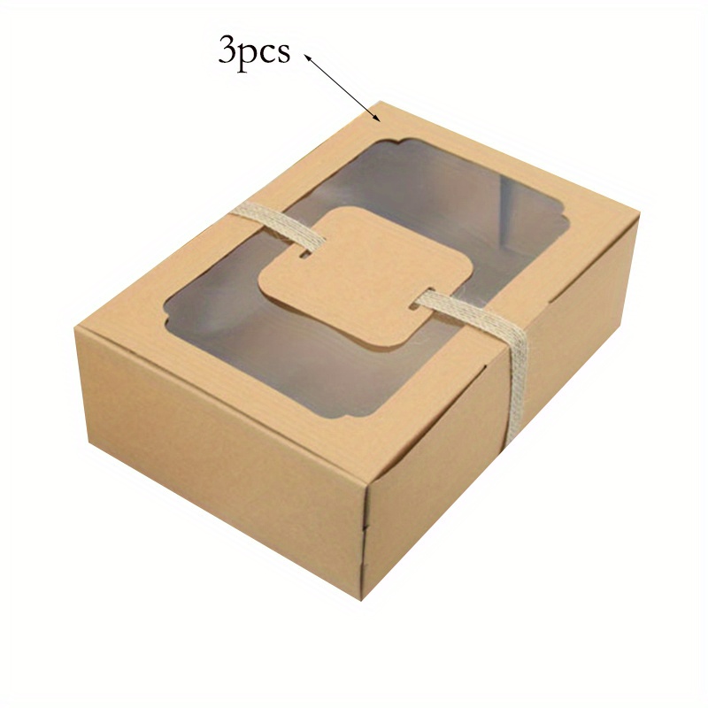 100pcs Kraft Paper Box With Clear Window Cardboard Boxes Soap Boxes For  Cookies Candy Soap Packaging Valentines Gift Boxes - Gift Boxes & Bags -  AliExpress
