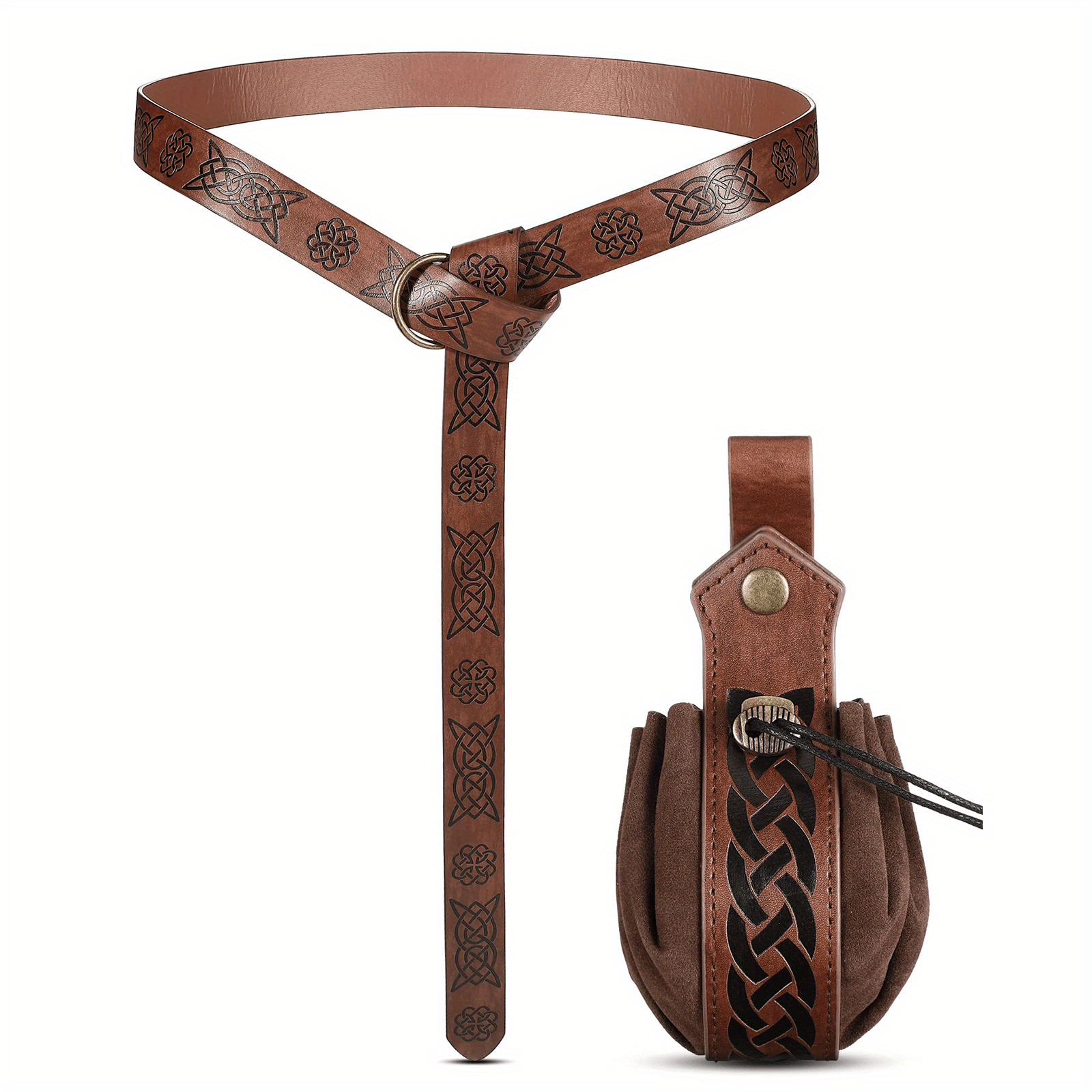 Viking Faux Leather Drawstring Pouch Halloween Retro Nordic Portable Coin  Purse Vintage Belt Pouch - Bags & Luggage - Temu