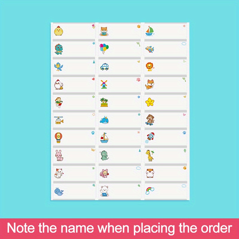 45-480pcs Transparent Name Stickers Custom Stickers Medium Size 3.4x1.2cm Personalized Label For School Stationery Water Bottle Office Supplies