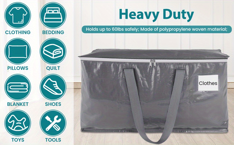 Large Moving Box Heavy Duty Moving Bags With Strong Zippers And Handles  Collapsible Moving Supplies, Bearing Capacity /44lbs, Space Saving, Strong  Carrying Handles Moving Boxes Storage Bag For Packing & Moving Storing