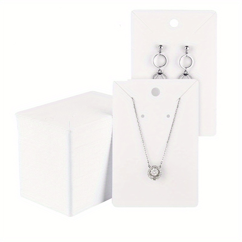 100Pcs White Paper Earring Card with Three Holes Earring Hang Tag Jewelry  Display Packing Card 80x50mm 90x50mm
