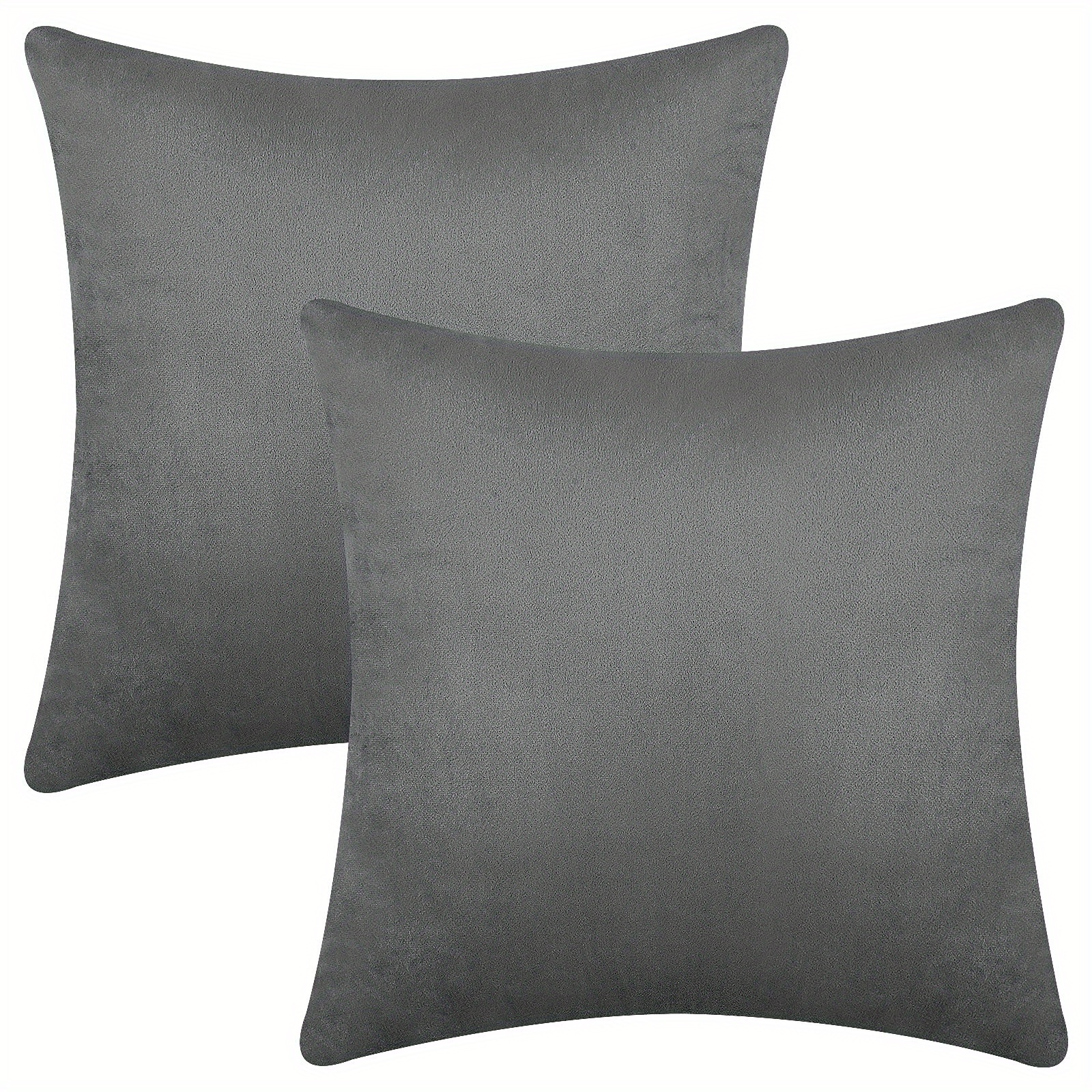 2pcs Velvet Solid Throw Pillowcase Soft Throw Pillow Cover 45x72cm