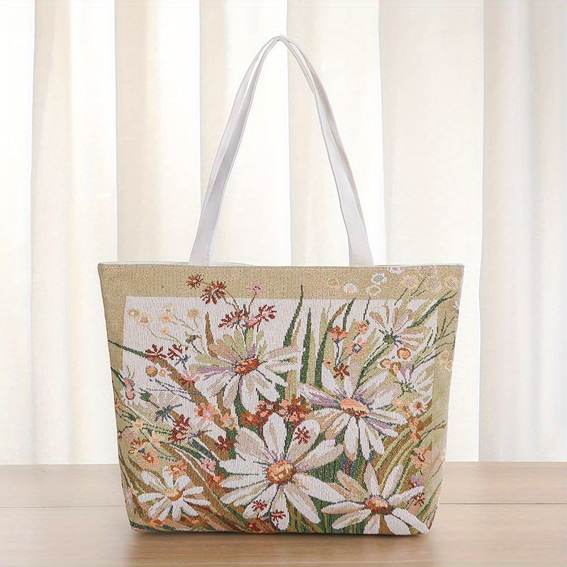 Fashion Shoulder Bag For Women Embroidery Shopping Tote Bag