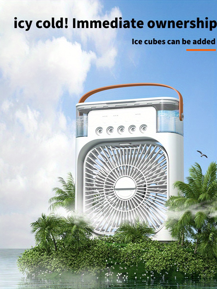 1pc 5pcs hydrocooling portable air conditioner with 3 speeds humidifier and spray heads for home and office details 3