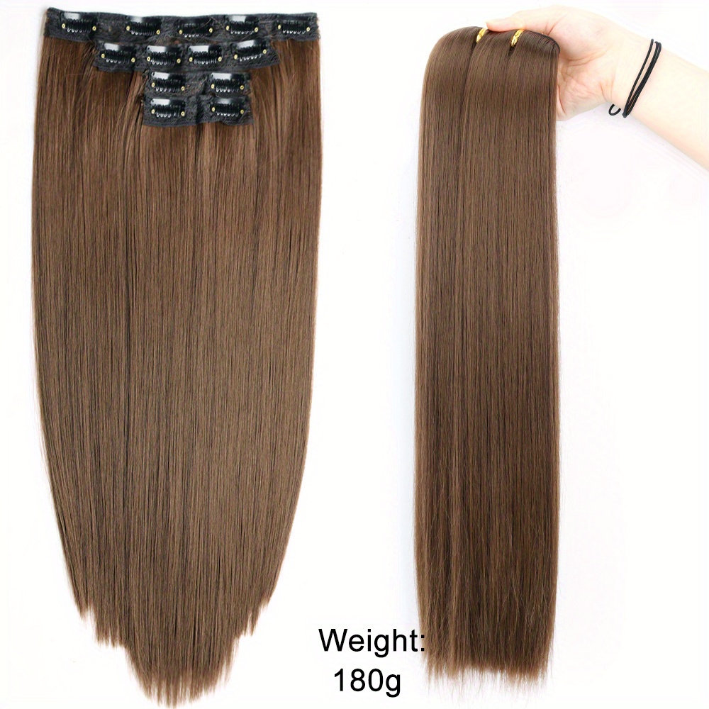 Long Straight Hair Extensions For Women Clips In Straight - Temu