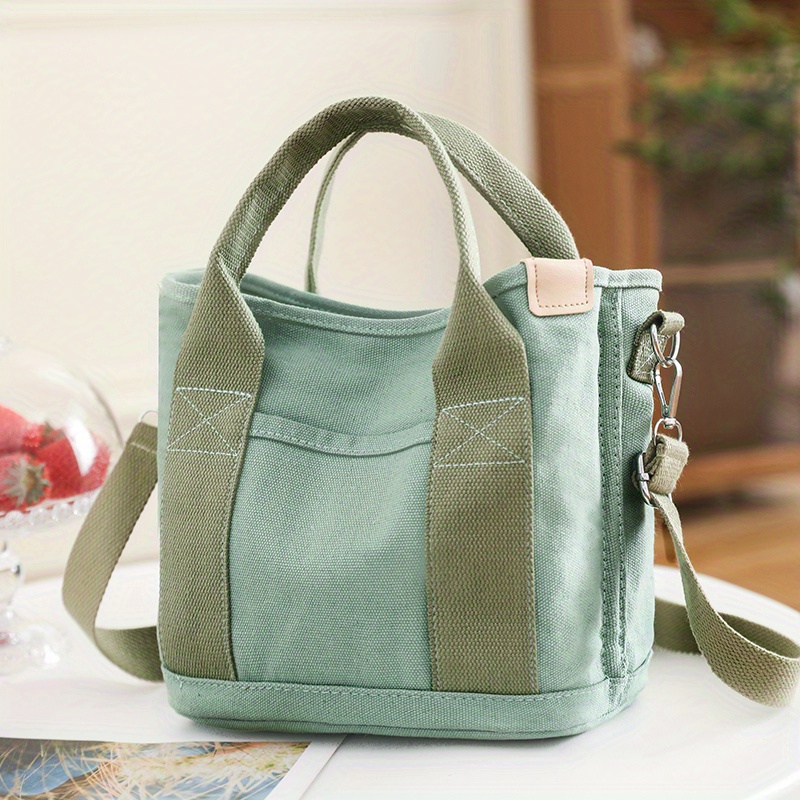 Ladies Green Canvas Crossbody Purse