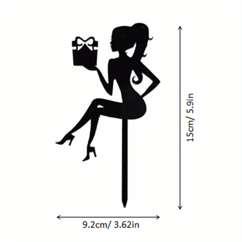silhouette dress lady silhouette cake topper printable 1pc decoration elegant fanatics