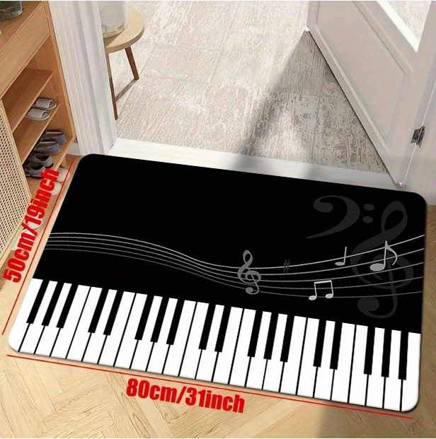 1pc piano key kitchen floor mat non slip oil proof floor mat flannel soft rug waterproof kitchen mat dirt resistant floor mat machine washable entrance doormat   room laundry bathroom water absorbing floor mat room d cor details 3