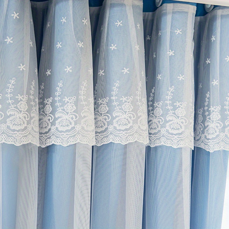 Tenda Coreana Solido Blu Chiffon Garza Tende Semi Oscuranti Soggiorno  Camera Da Letto Tende Colorate Finestra In Filato Morbido Da 13,62 €