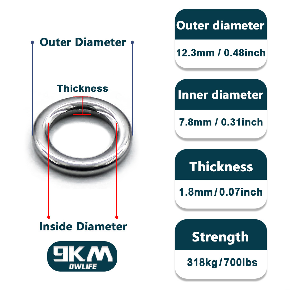 Dovesun Fishing Loats Steel Wire Swivel Ring Weighted - Temu Australia