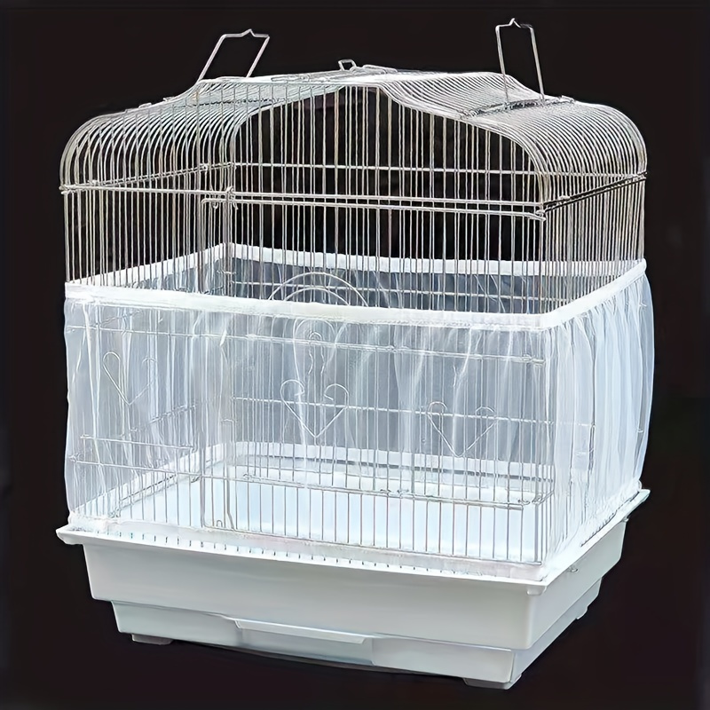 Bird Cage Seed Catcher, Large Airy Gauze Seeds Bird Cage Cover Guard  Adjustable Bird Cage Cover Birdcage Seed Feather Catcher Universal Birdcage