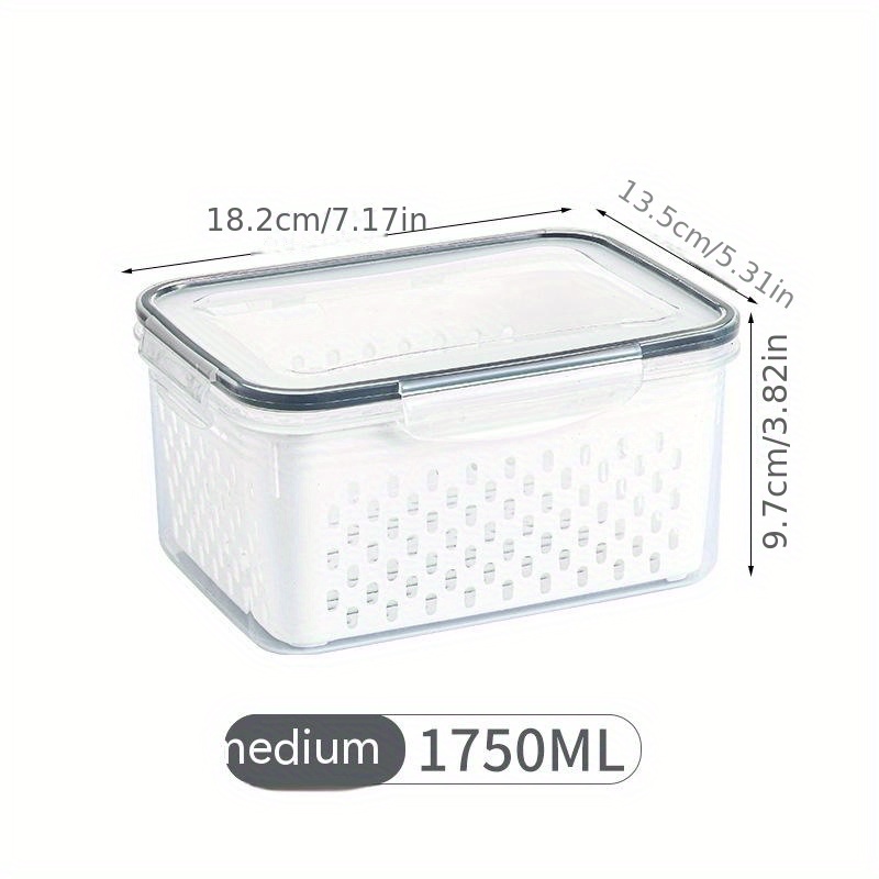 Vacuum Sealed Fresh-keeping Box, Refrigerator Food Storage Box, Drain Box,  Freezer Safe, Plastic Reusable Transparent Fresh-keeping Box, Food Storage  Containers, Kitchen Utensil - Temu