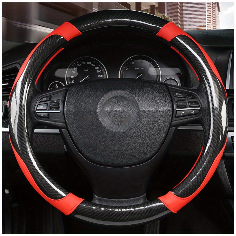 Carbon Fibre Car Truck Steering Wheel Cover Universal Fit - Temu