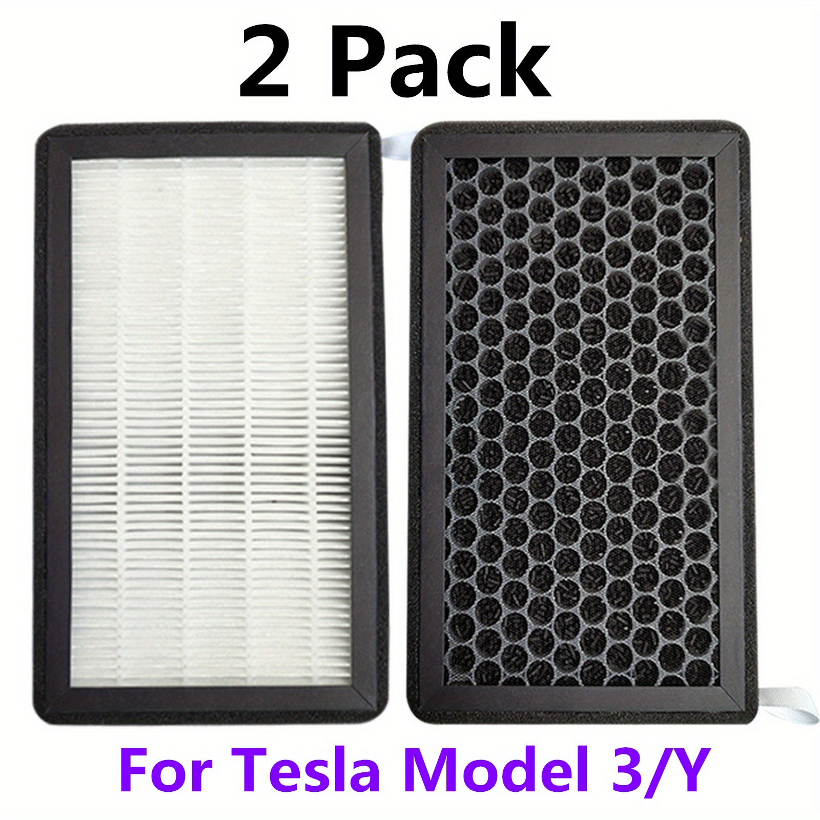 Pack de 2 avec filtre à air HEPA au charbon actif pour Tesla Model 3 17-20