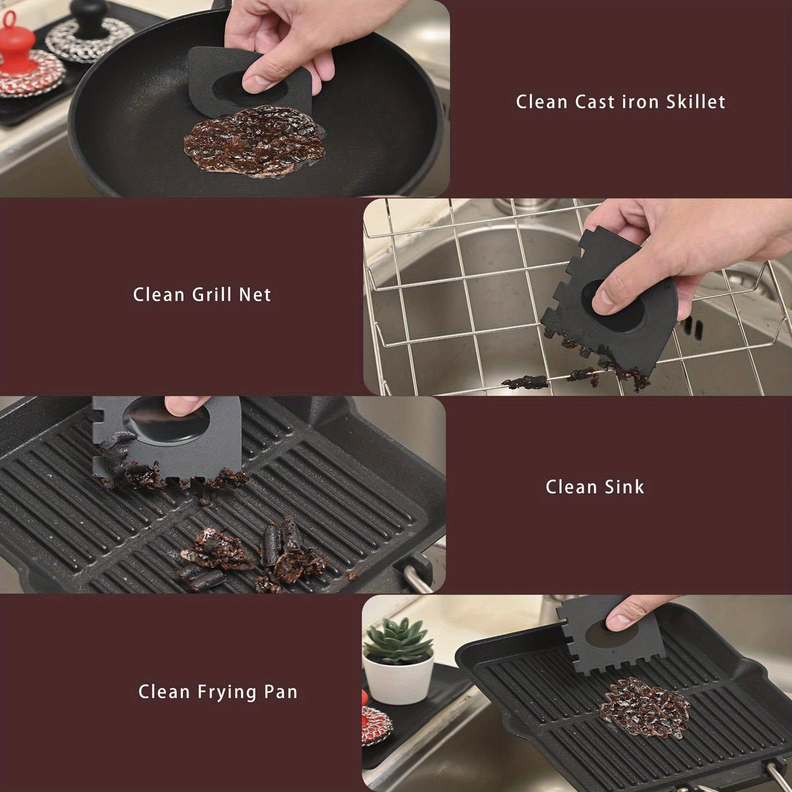 Cast Iron Chainmail Scrubber + Pan Scraper Stainless Steel Temu