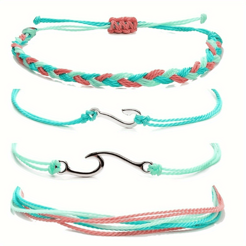 Friendship bracelet kit, String Wave Bracelets Teen Girls Handmade Boho  Breach Surfer Waterproof Anklet Bracelet for Men Women 12Pcs 