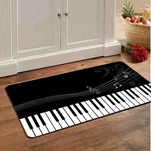 1pc piano key kitchen floor mat non slip oil proof floor mat flannel soft rug waterproof kitchen mat dirt resistant floor mat machine washable entrance doormat   room laundry bathroom water absorbing floor mat room d cor details 10