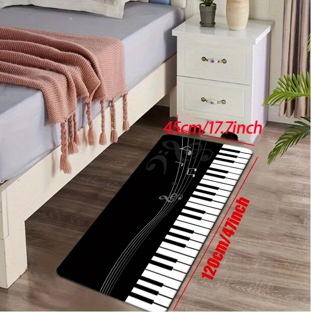 1pc piano key kitchen floor mat non slip oil proof floor mat flannel soft rug waterproof kitchen mat dirt resistant floor mat machine washable entrance doormat   room laundry bathroom water absorbing floor mat room d cor details 9