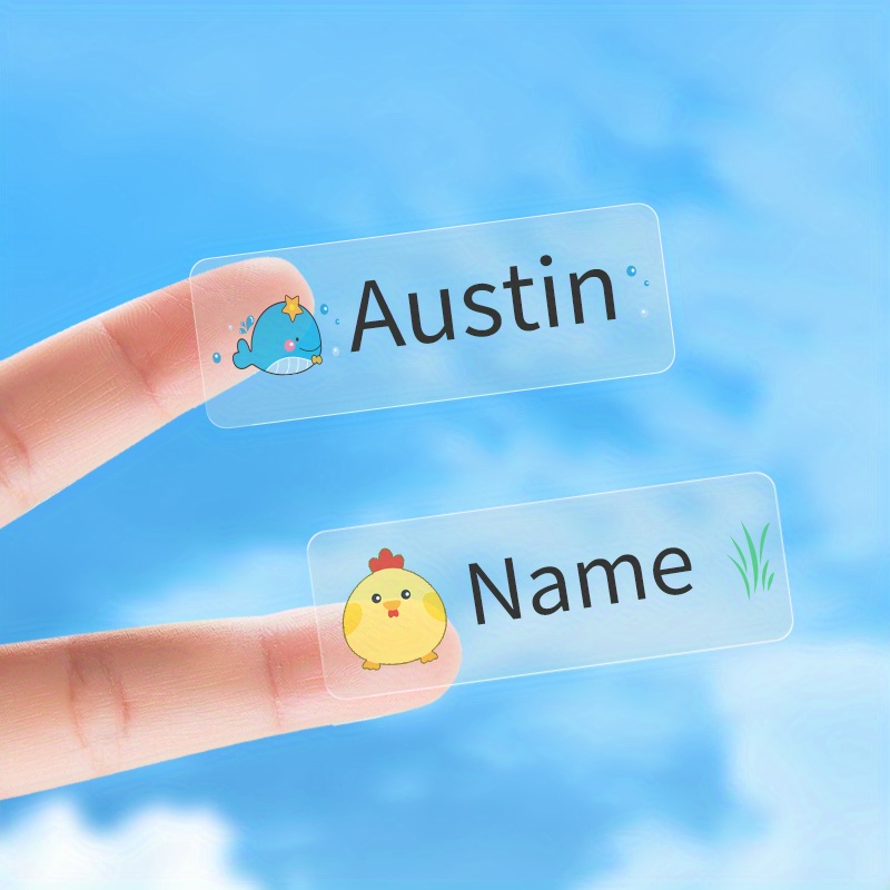 45/90/180pcs Transparent Name Sticker Custom Stickers Waterproof MEDIUM Size 3.4x1.2cm Personalized Label For Schlool Stationery Waterbottle Office Supplies