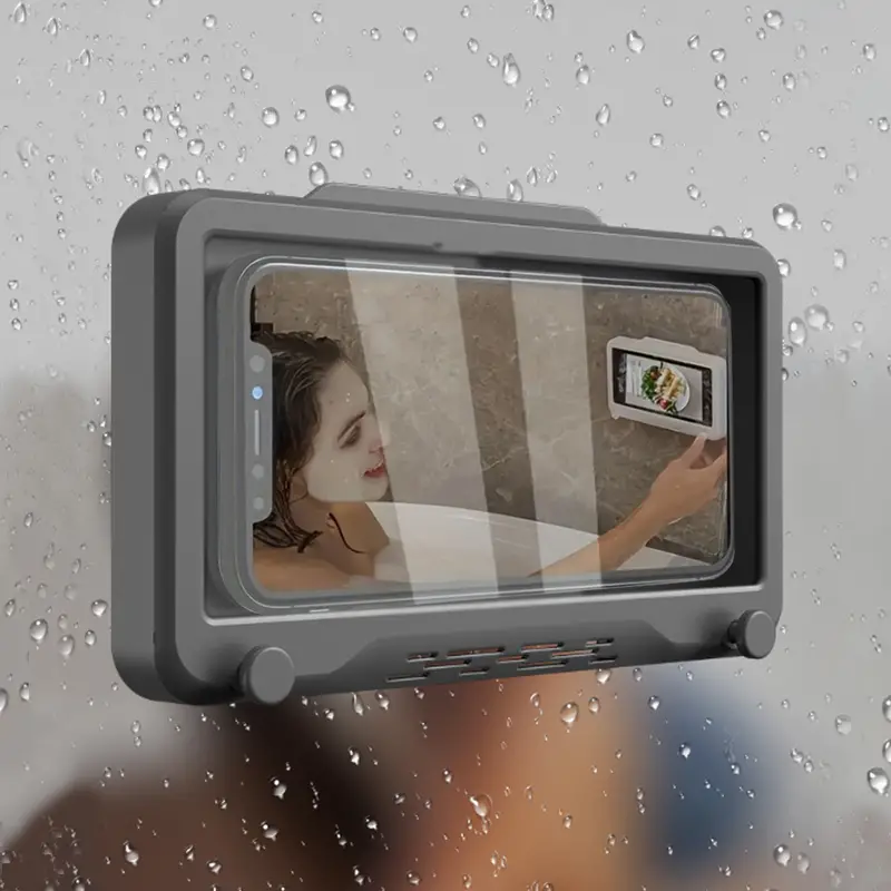 ANMONE impermeabile porta cellulare Box bagno a parete cassa del telefono  cellulare copertura doccia TV supporto pigro Stand - AliExpress