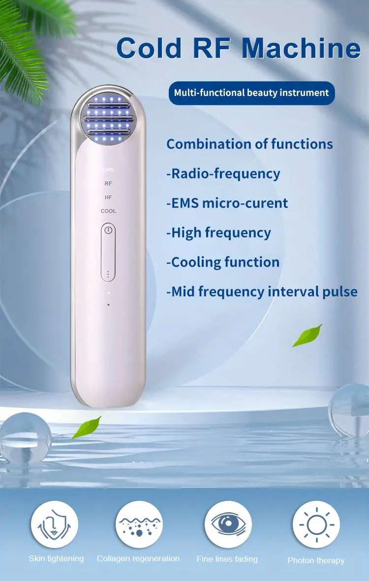 rf facial machine high frequency aging equipment to reduce facial wrinkles skin tightening infrared light red light blue three kinds of photon tender skin remove acne 7 degrees cold quickly activate cells details 0
