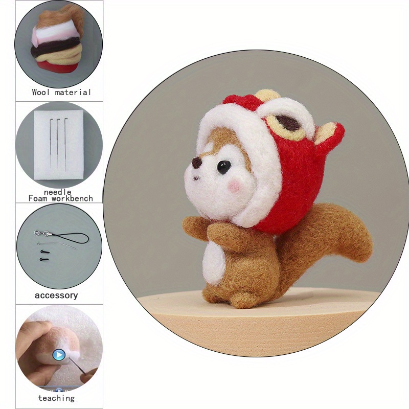 Diy Animal Sheep Wool Felt Doll Creative Material Package - Temu