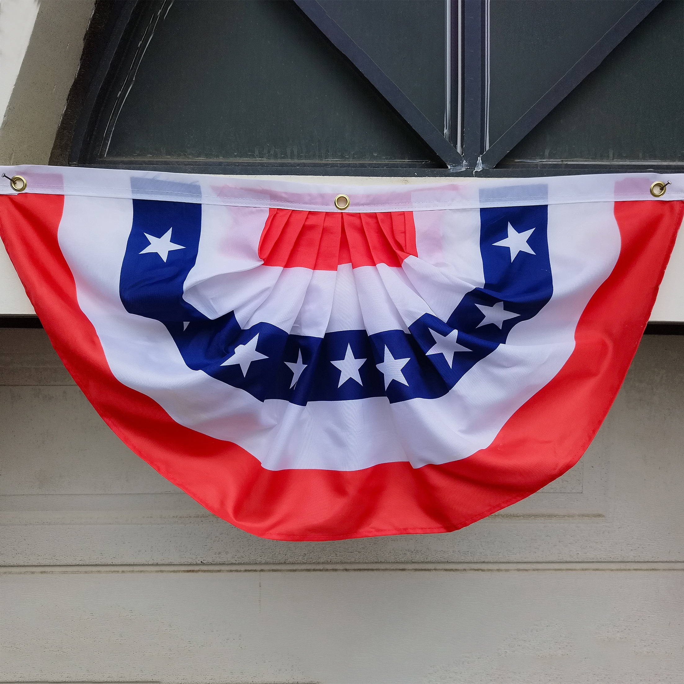 Drapeau fanion américain drapeau patriotique demi fan bannière (bleu rouge)  décorations patriotiques, drapeaux fan plissés drapeau