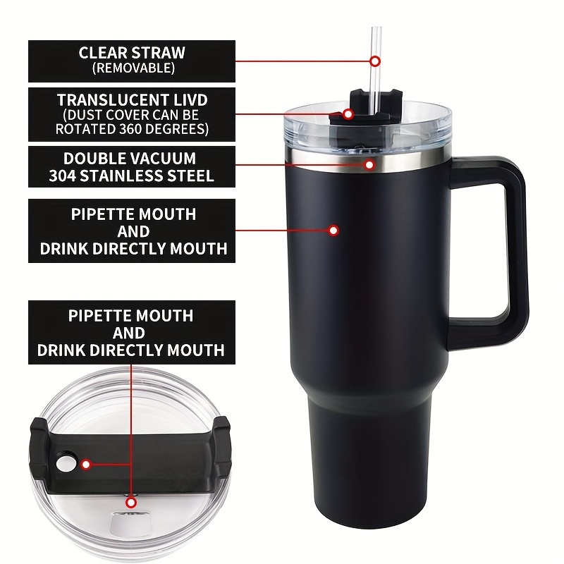 Bottiglia Dacqua Grande 40 Oz Dkp Manico E Coperchio Cannuccia, Bottiglie  Dacqua In Acciaio Inox Isolate Riutilizzabili Tazza Viaggio Tazza Caffè  Tazza Auto Tazza Uomo E Donna Campeggio Allaperto, Regalo Compleanno, Regalo