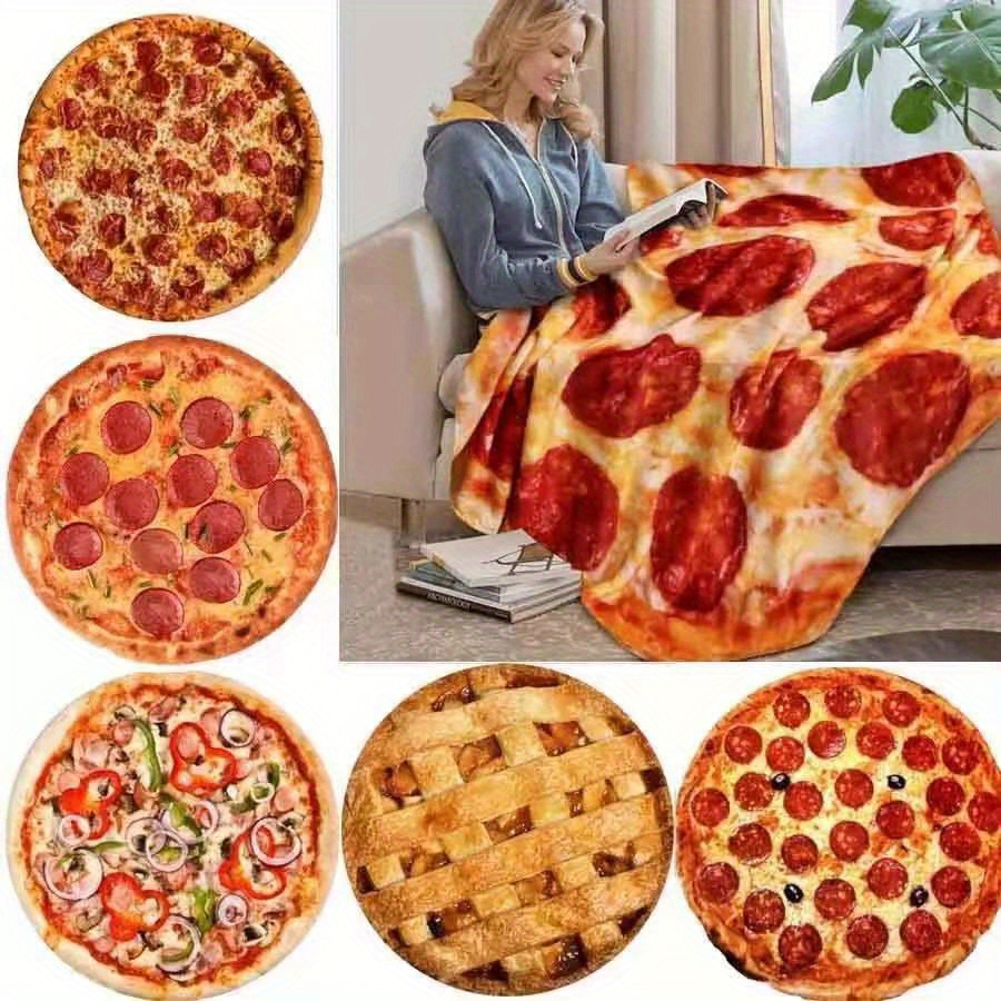 1pc pizza pattern flannel blanket nap blanket warm   throw blanket for couch bed sofa details 0