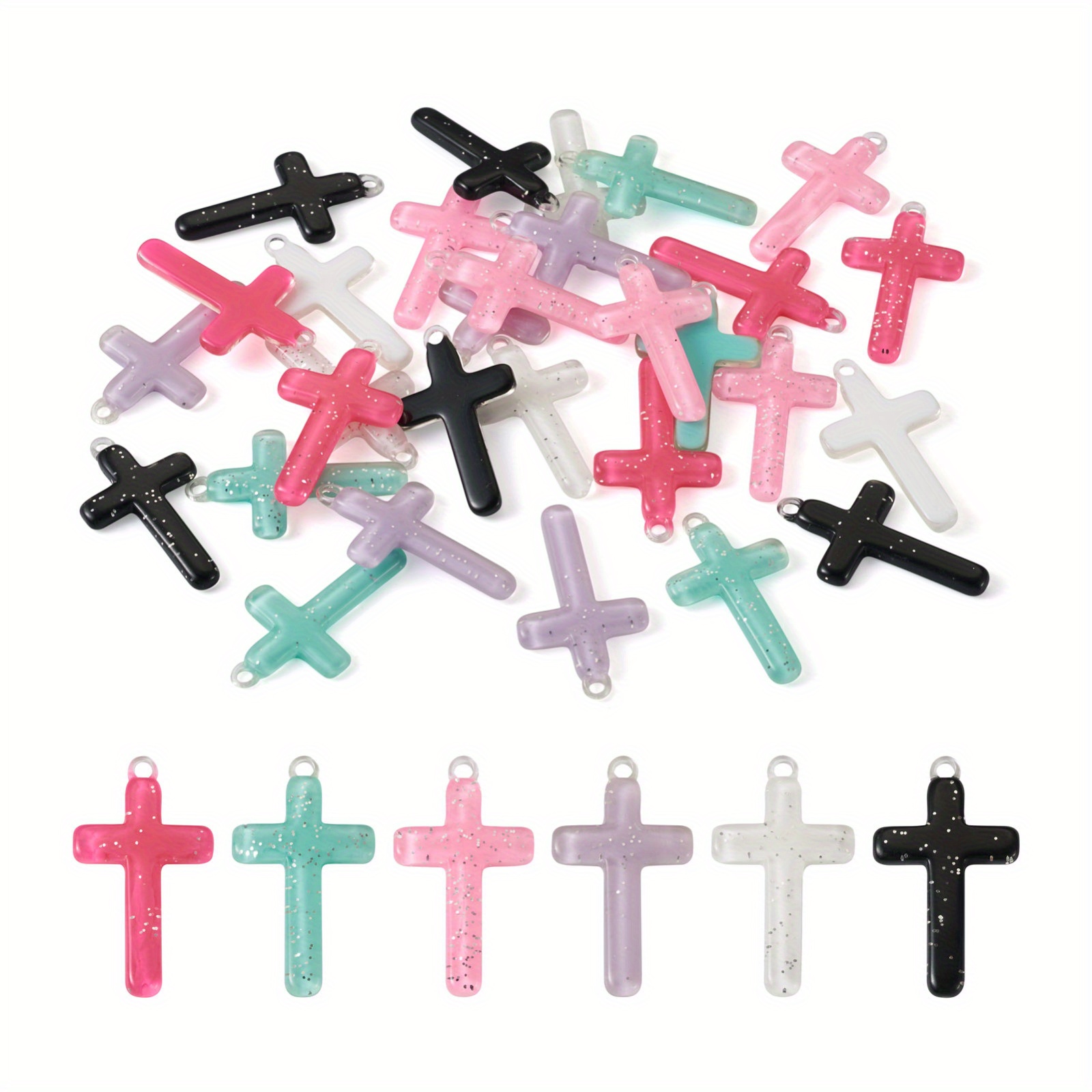 About Cross Acrylic Pendants Random Colors Opaque Cross - Temu