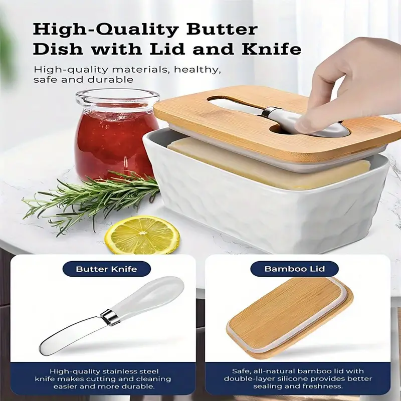 Butter Cutter Box Ceramic Butter Dish Stainless Steel Metal - Temu