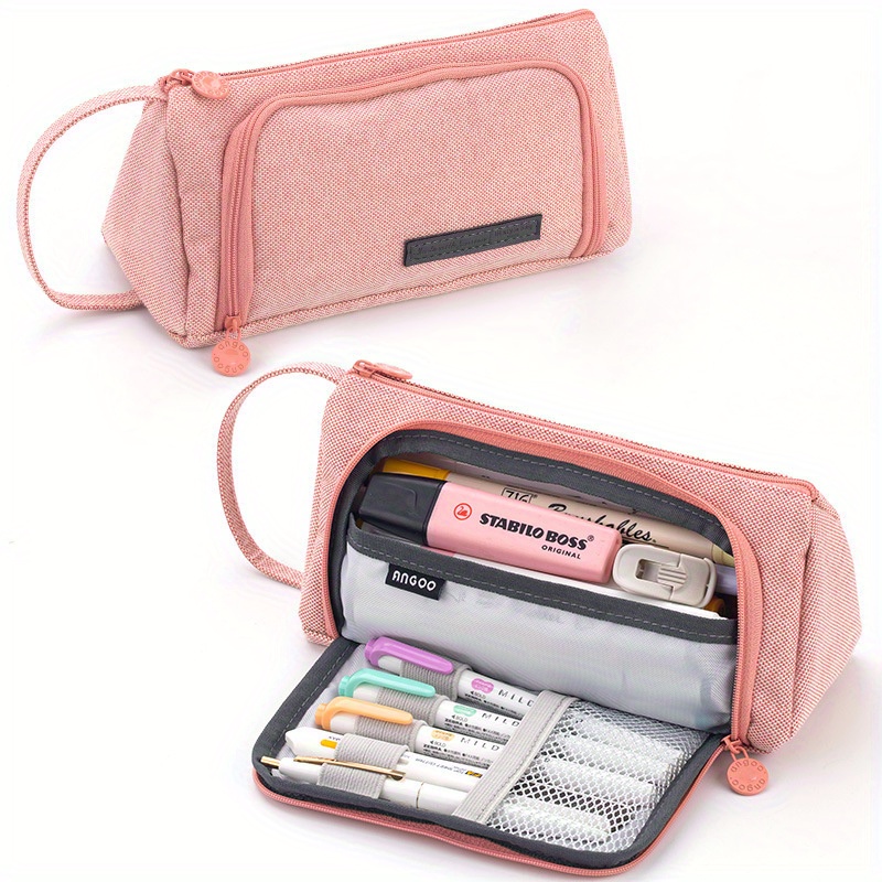 Canvas Pencil Pouch Large Capacity Pen Holder Multifunctional Bag