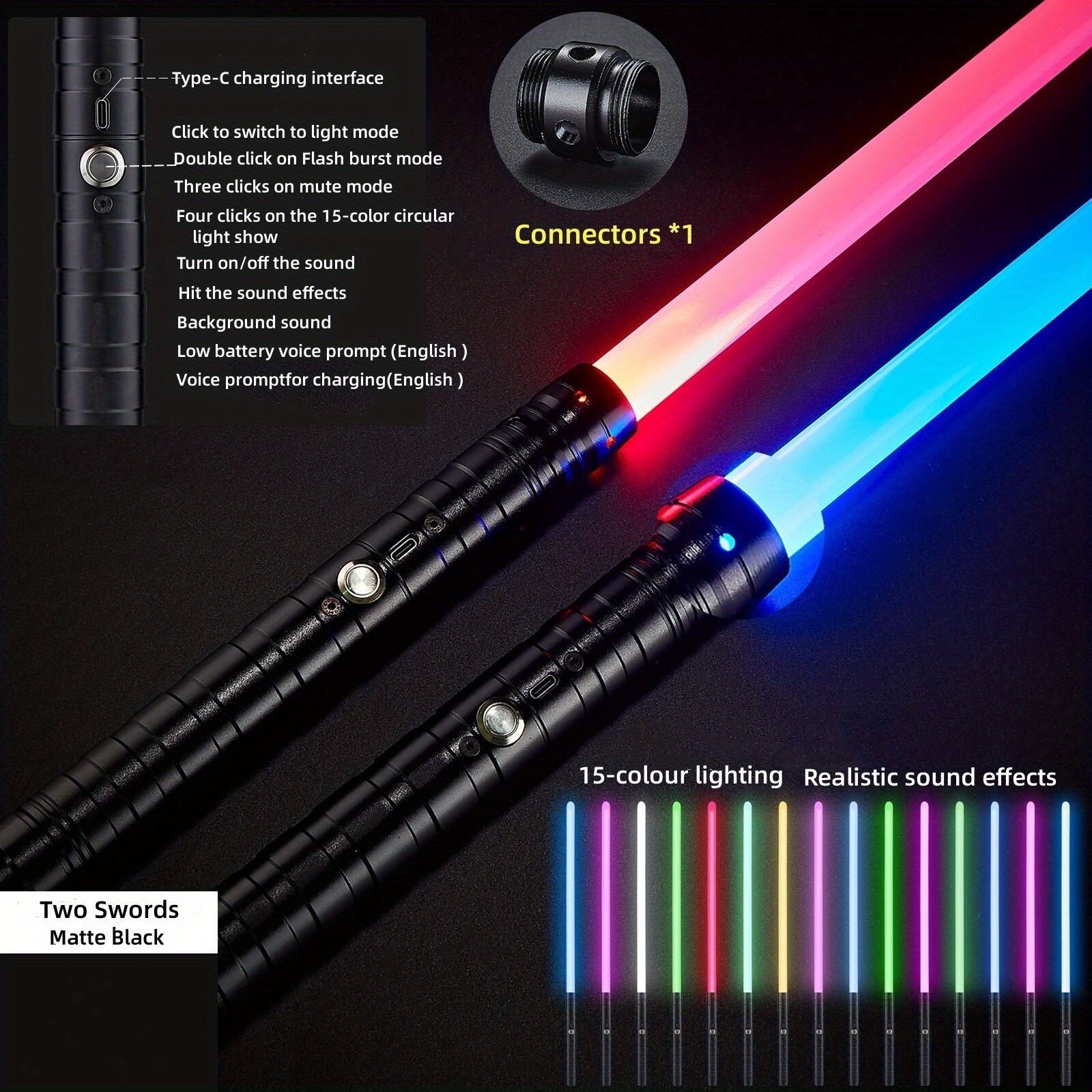 2 Piezas Espada Láser para Niños,Sable de Luz,2 en 1 Lightsaber, Espada  Laser 7 Colores con Sonido, por Cumpleaños Regalos y Cosplay : :  Juguetes y juegos