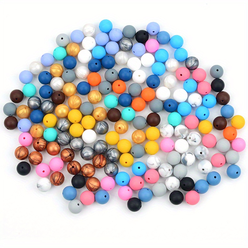 Silicone Beads Bracelet Making Kit, 70PCS 15mm Soft Rubber Round Beads For Keychain Wristlets, Loose Beads Crafts For Necklace Jewelry DIY