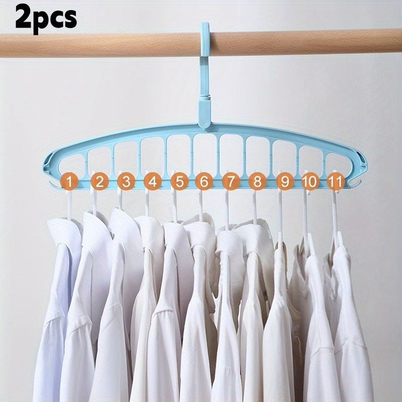 5/10pcs 9-hole Space Save Hanger 360 Rotating Multifunction Folding Magic  Hanger